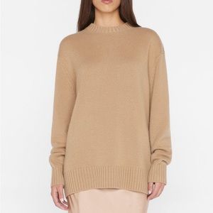 Frame Boyfriend Cashmere Crew Sweater in Light Camel size S. NWT.